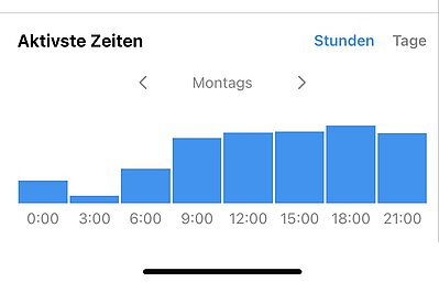 Insights helfen dabei, zu sehen, wann die Community am aktivsten ist.
